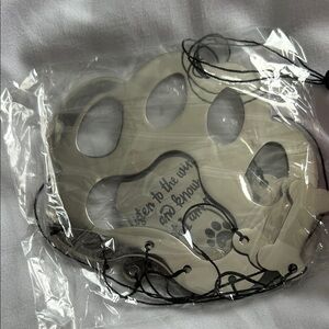 Paw Print Wind Chime with Black Strings